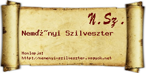 Neményi Szilveszter névjegykártya