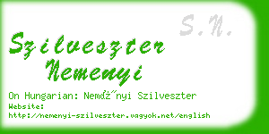 szilveszter nemenyi business card